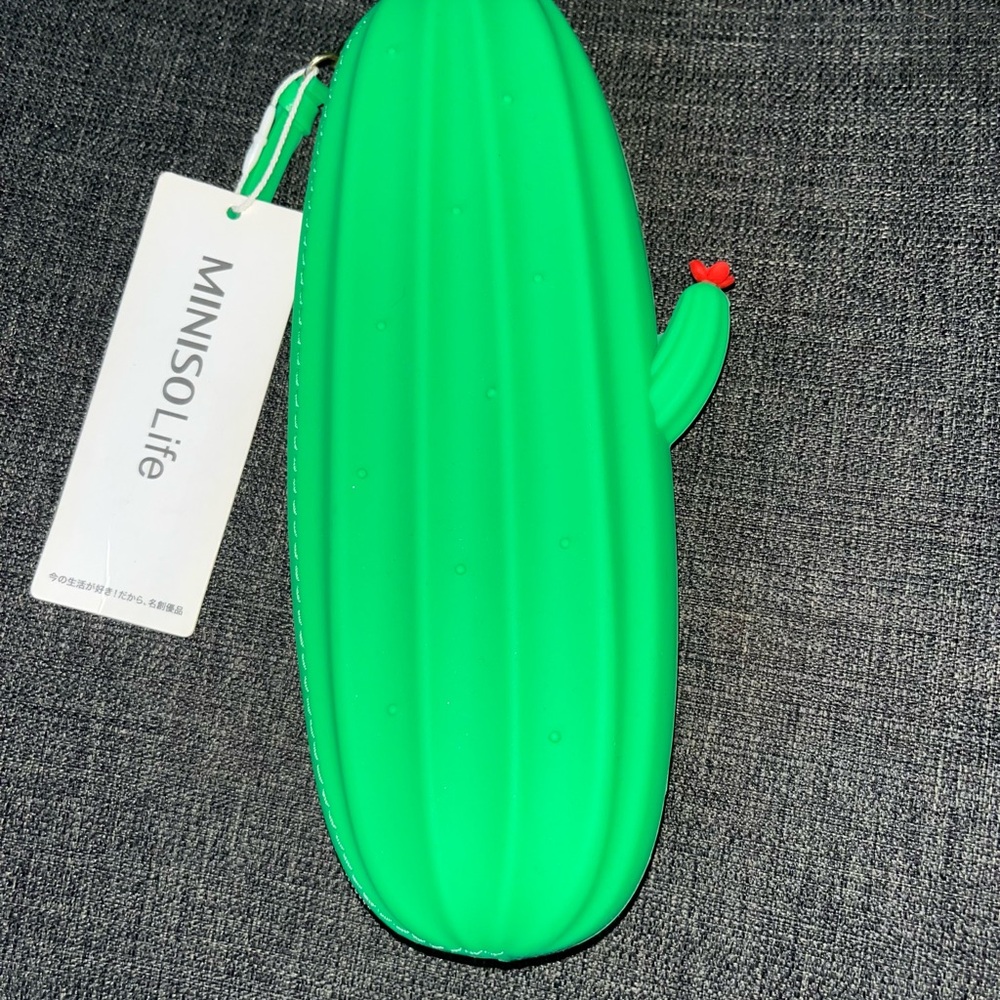 MINISO Life Green Cactus Pencil Case